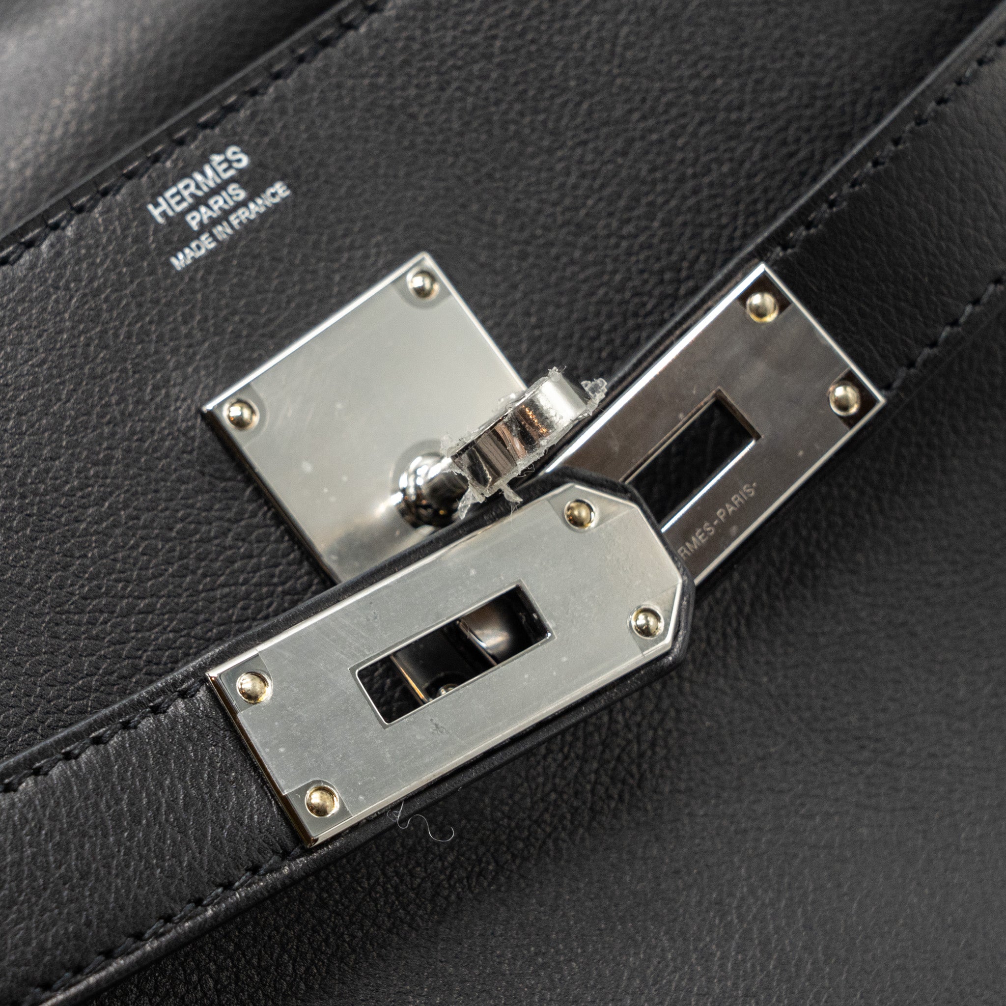 HERMES KELLY MESSANGER PM BAG EVERGRAIN BLACK SHW
