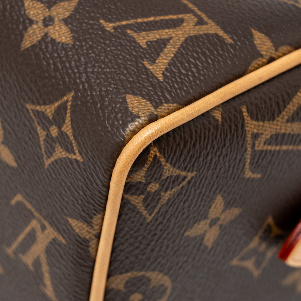 LOUIS VUITTON SPEEDY BANDOULIERE 20 MONOGRAM  CANVAS BLACK STRAP GHW