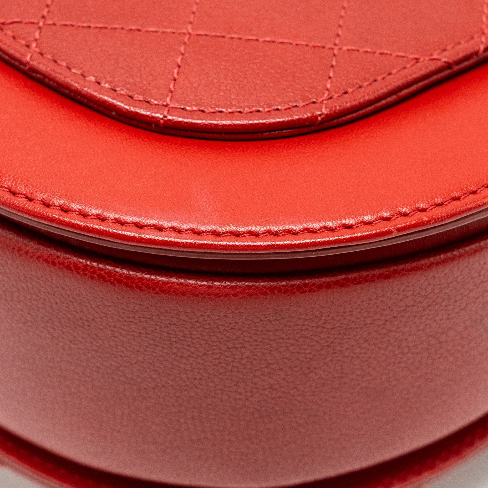 CHANEL MEDIUM COCO CURVE FLAP BAG CALFSKIN RED GHW