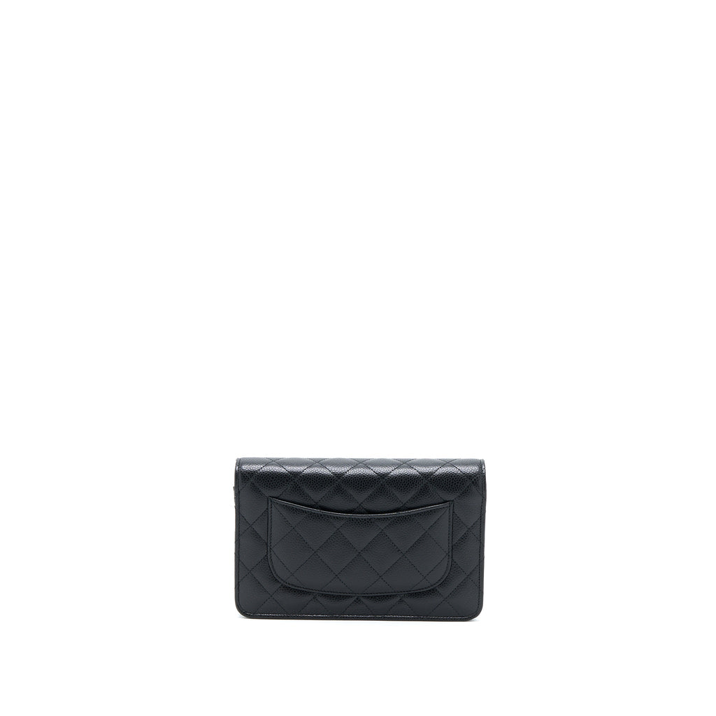 CHANEL CLASSIC WALLET ON CHAIN CAVIAR BLACK GHW (MICROCHIP)