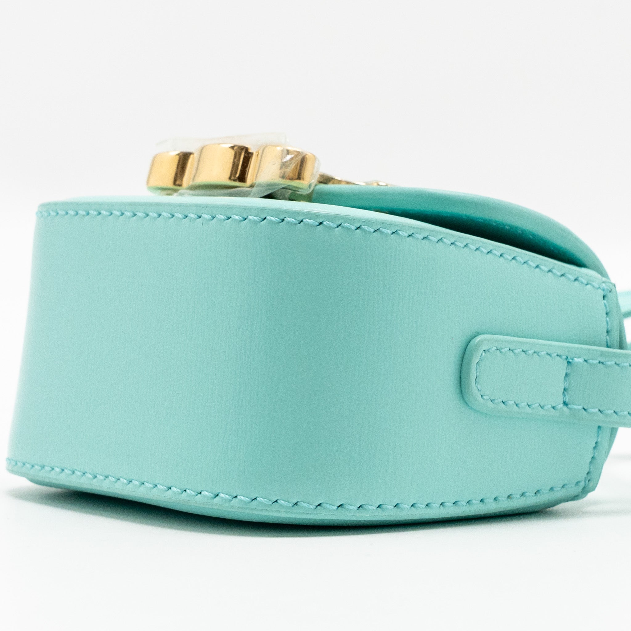 CELINE MINI CLAUDE SHINY CALFSKIN BLUE GHW