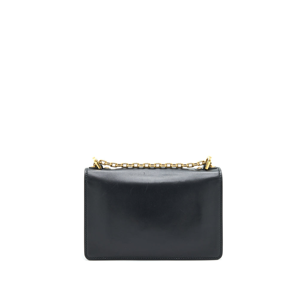 DIOR JADIOR FLAP BAG / CLUTCH WITH CHAIN BLACK GHW