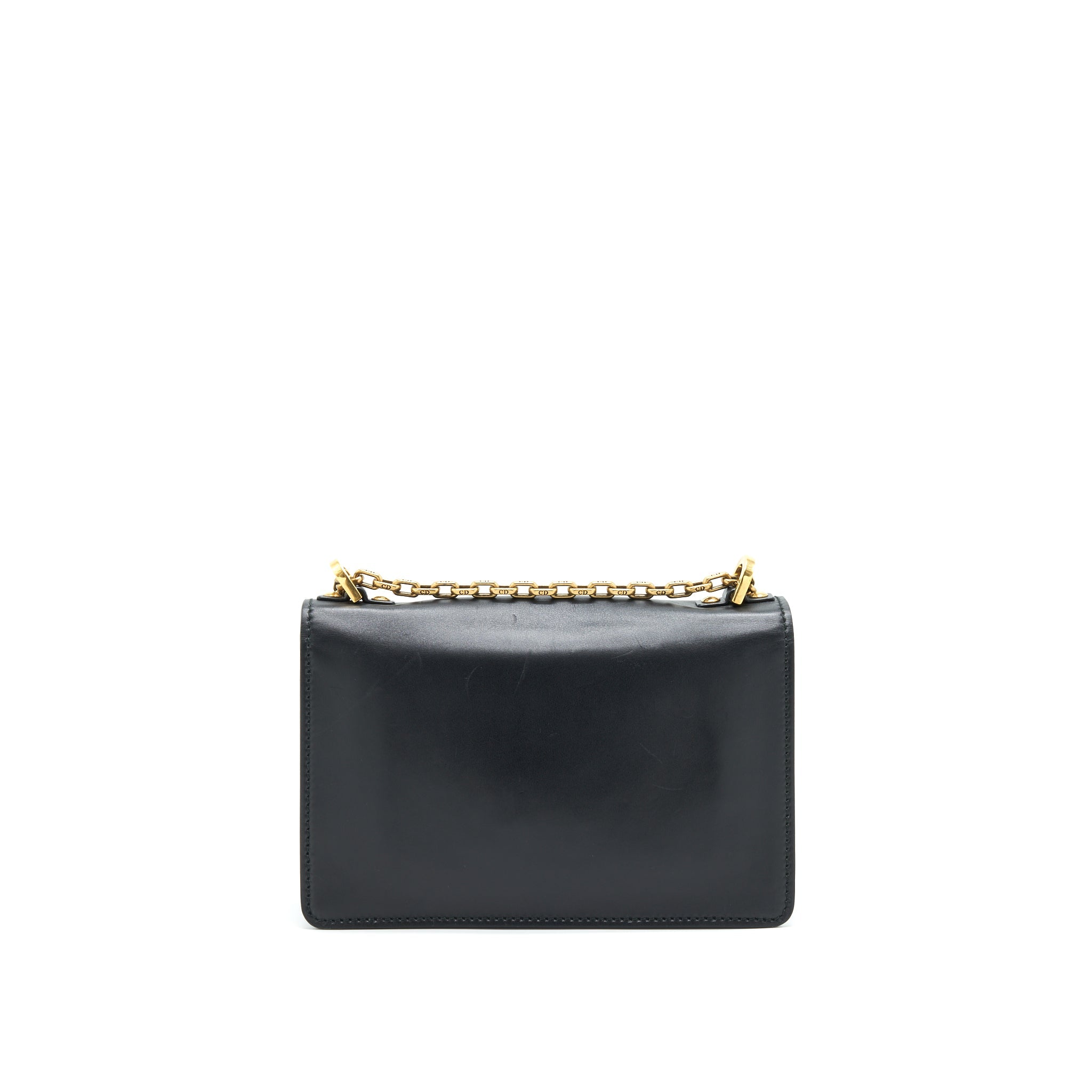 DIOR JADIOR FLAP BAG / CLUTCH WITH CHAIN BLACK GHW