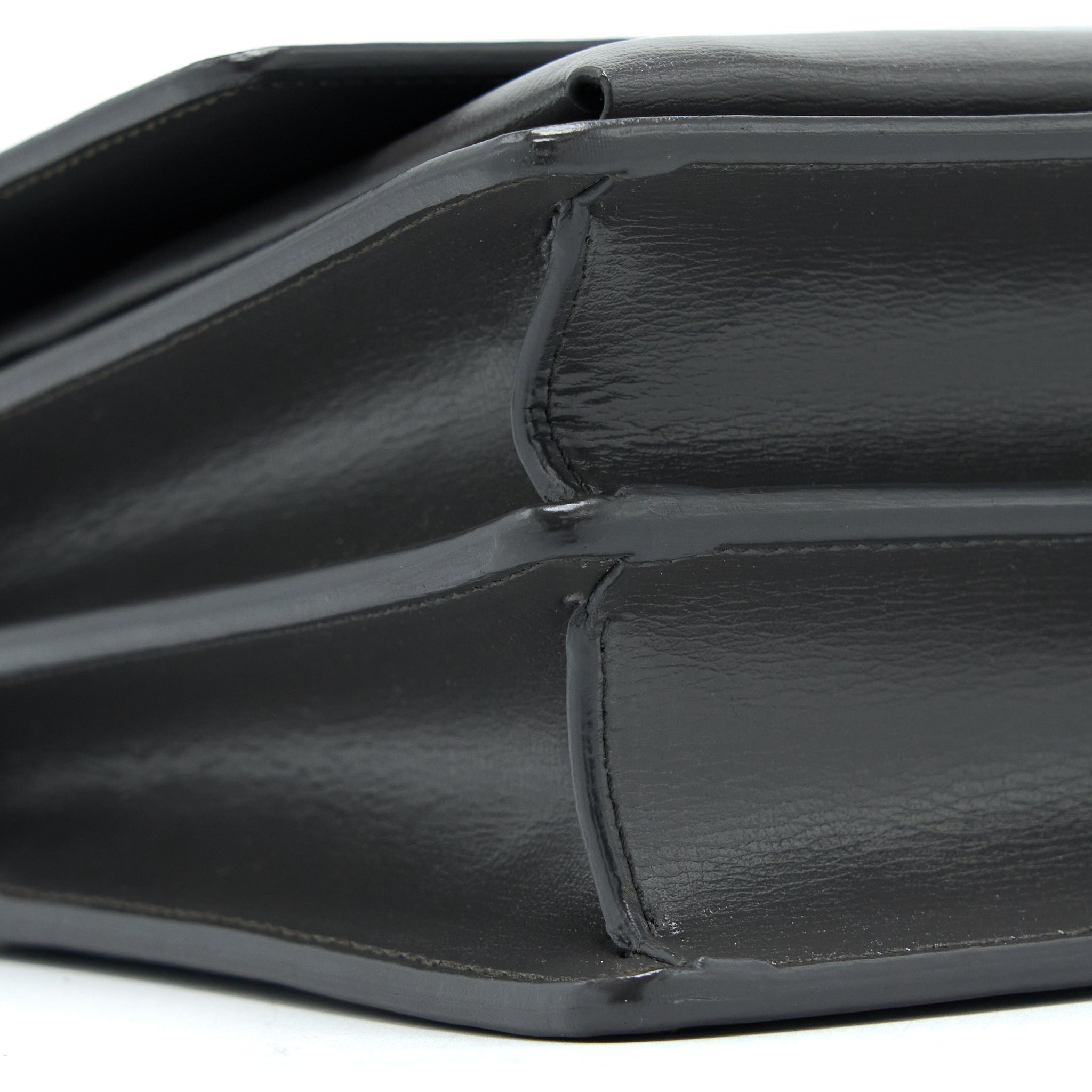 SAINT LAURENT SUNSET CHAIN BAG CALFSKIN DARK GREY SHW