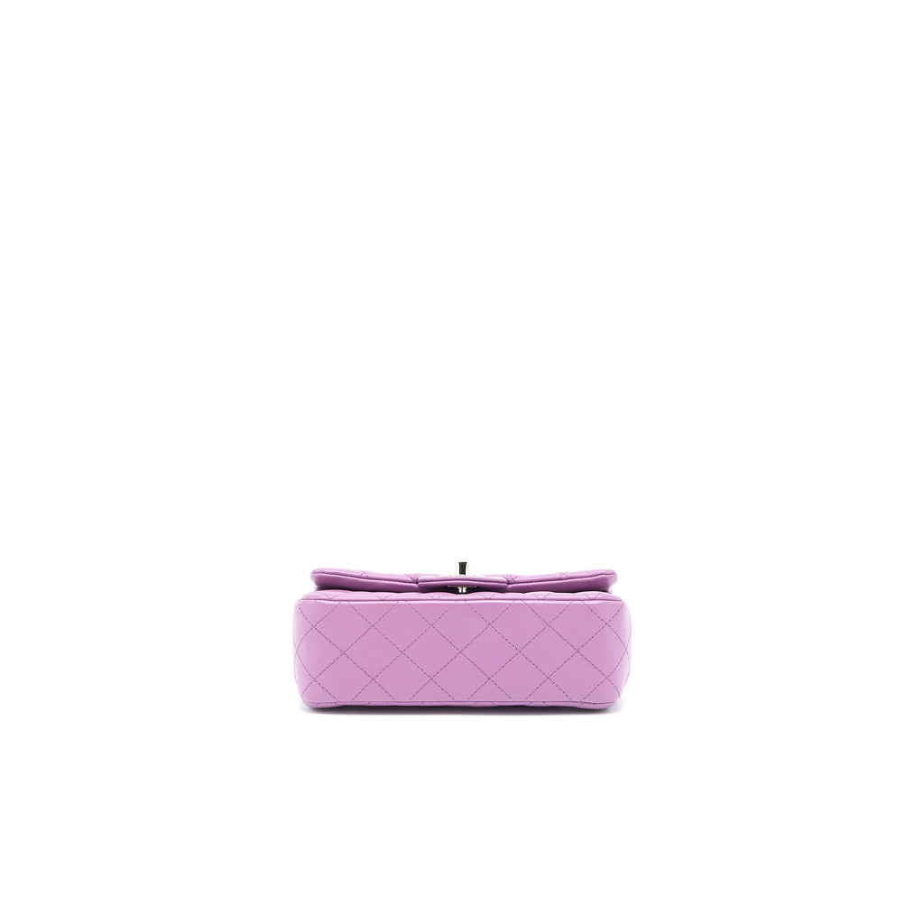 CHANEL MINI RECTANGULAR FLAP BAG LAMBSKIN PURPLE SHW