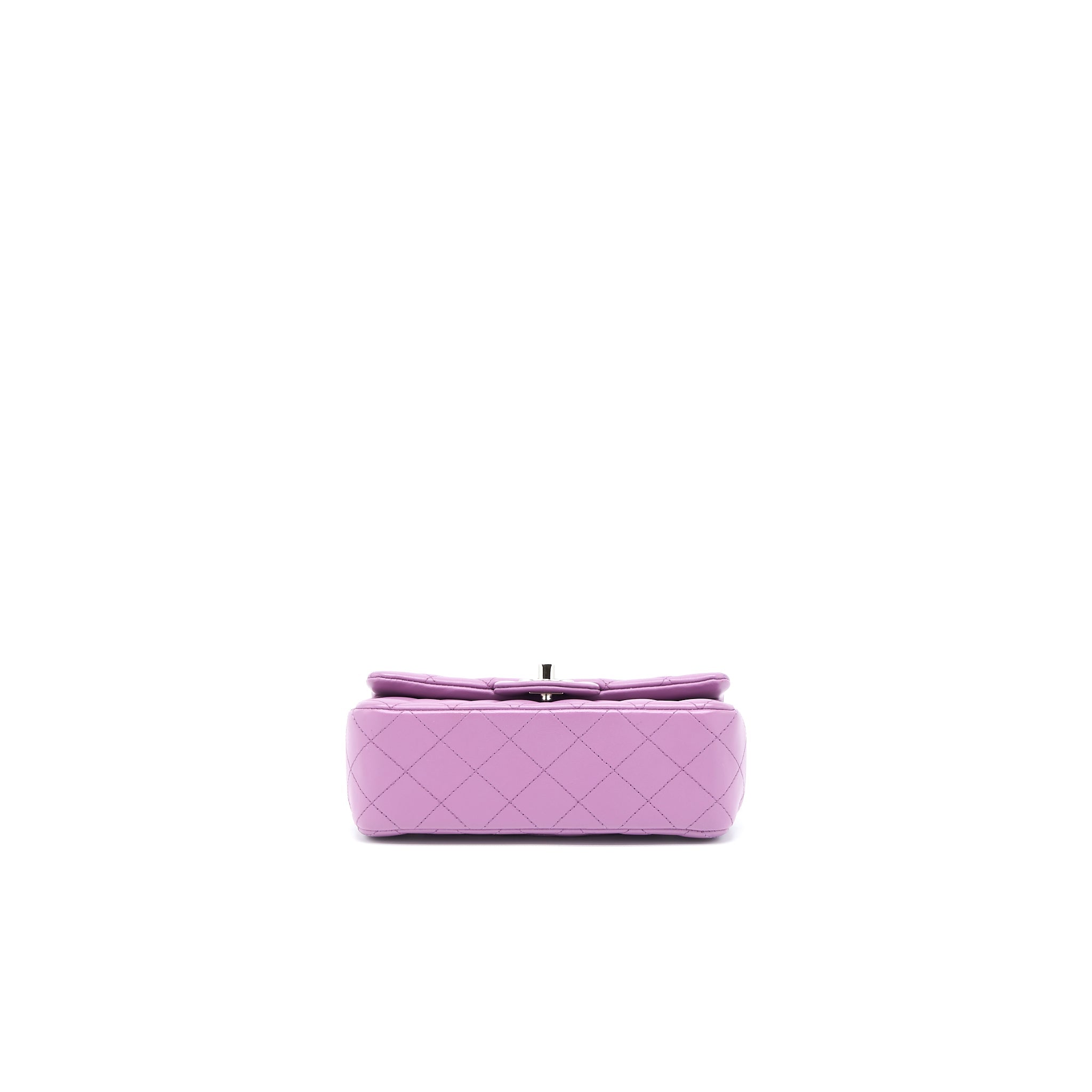 CHANEL MINI RECTANGULAR FLAP BAG LAMBSKIN PURPLE SHW