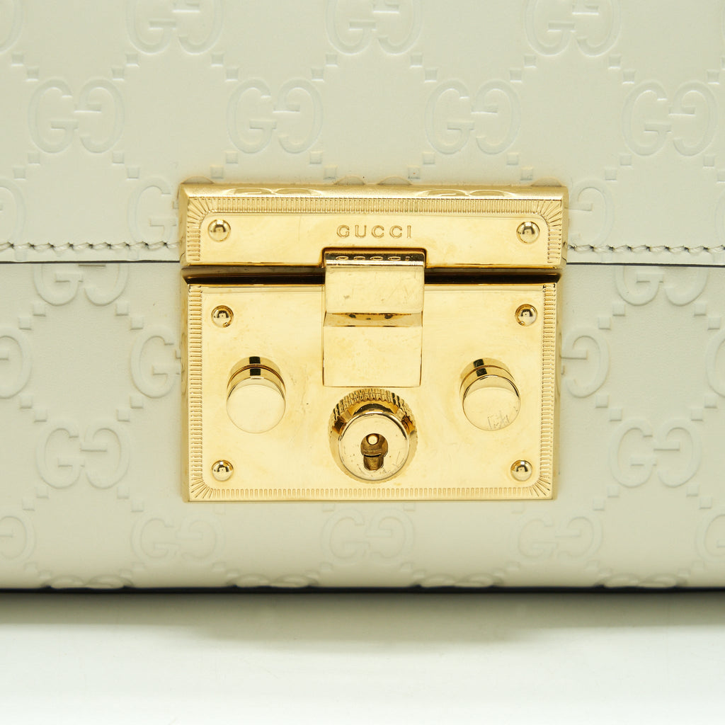 GUCCI SMALL PADLOCK WHITE GHW