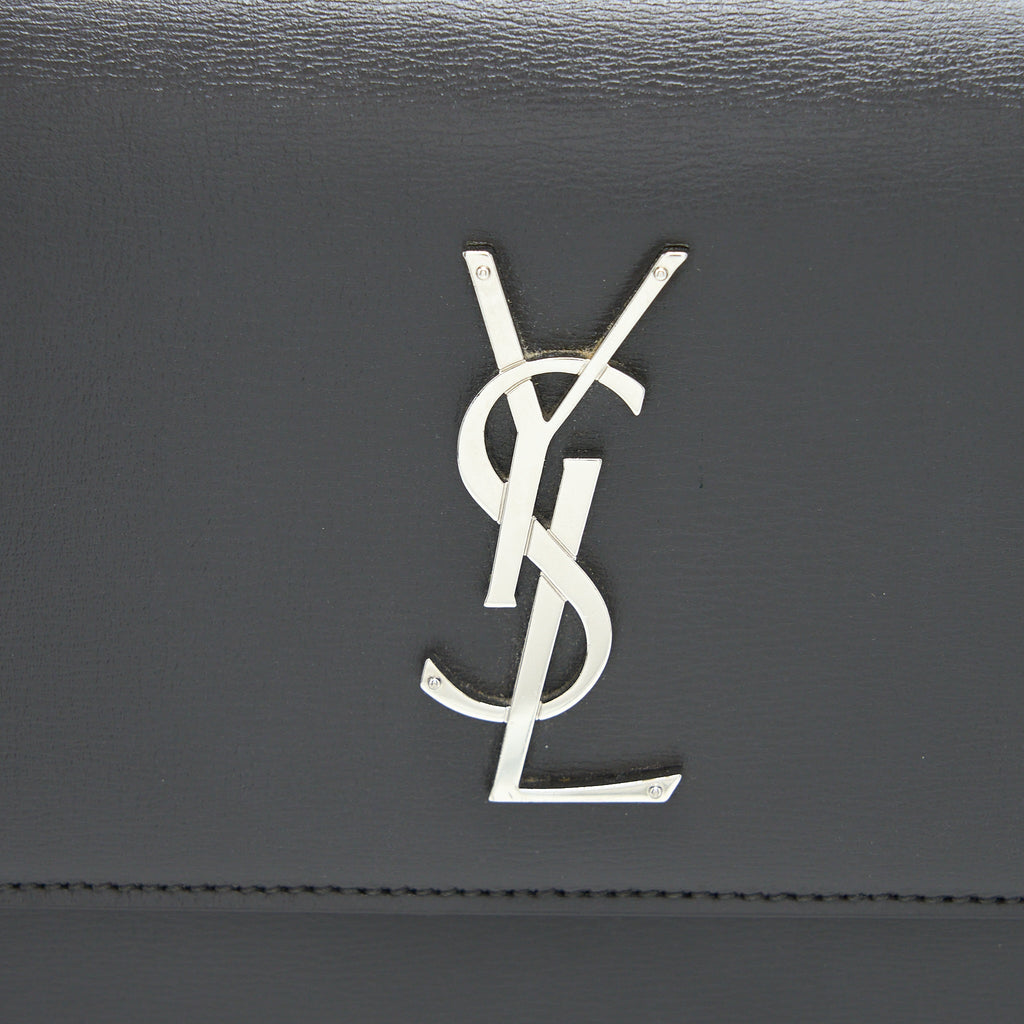 SAINT LAURENT SUNSET CHAIN BAG CALFSKIN DARK GREY SHW