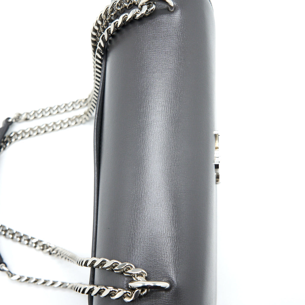 SAINT LAURENT SUNSET CHAIN BAG CALFSKIN DARK GREY SHW