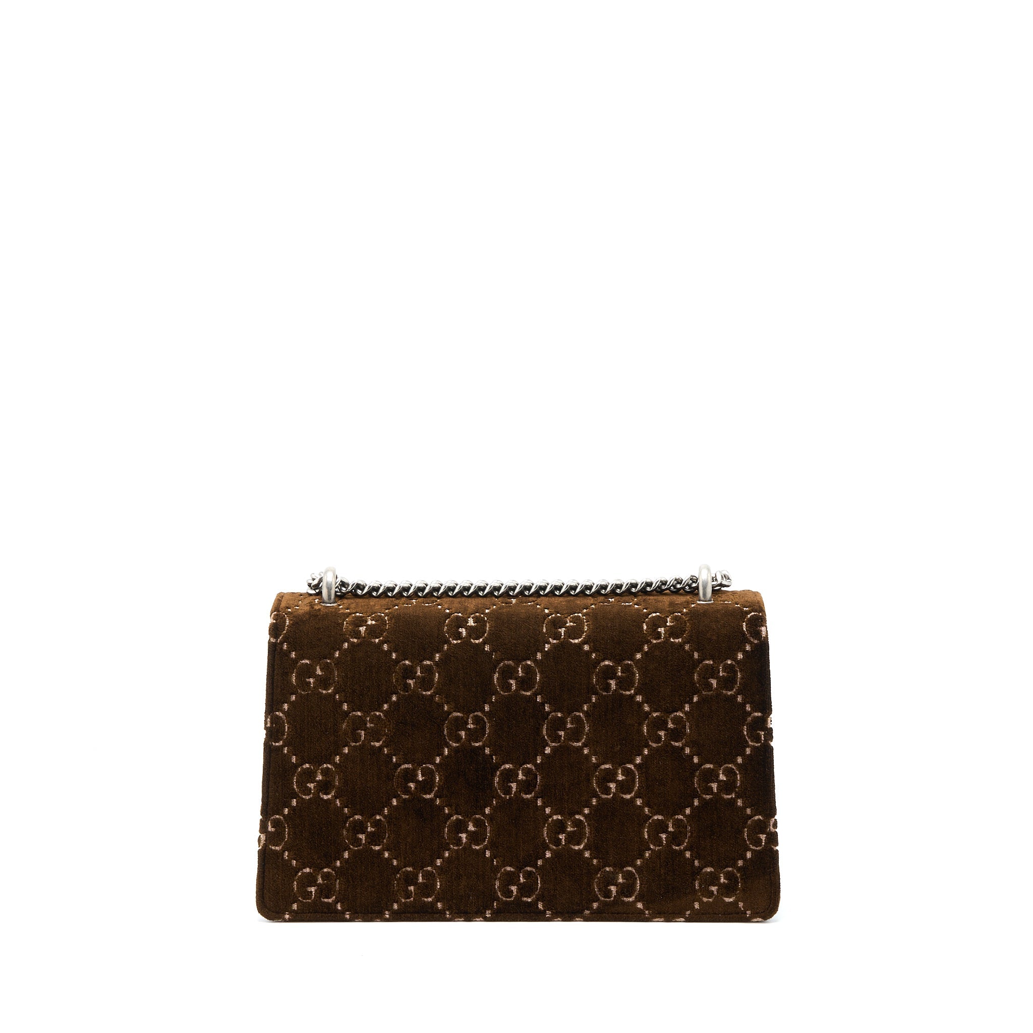 GUCCI SMALL DIONYSUS GG SUPREME VELVET BROWN SHW
