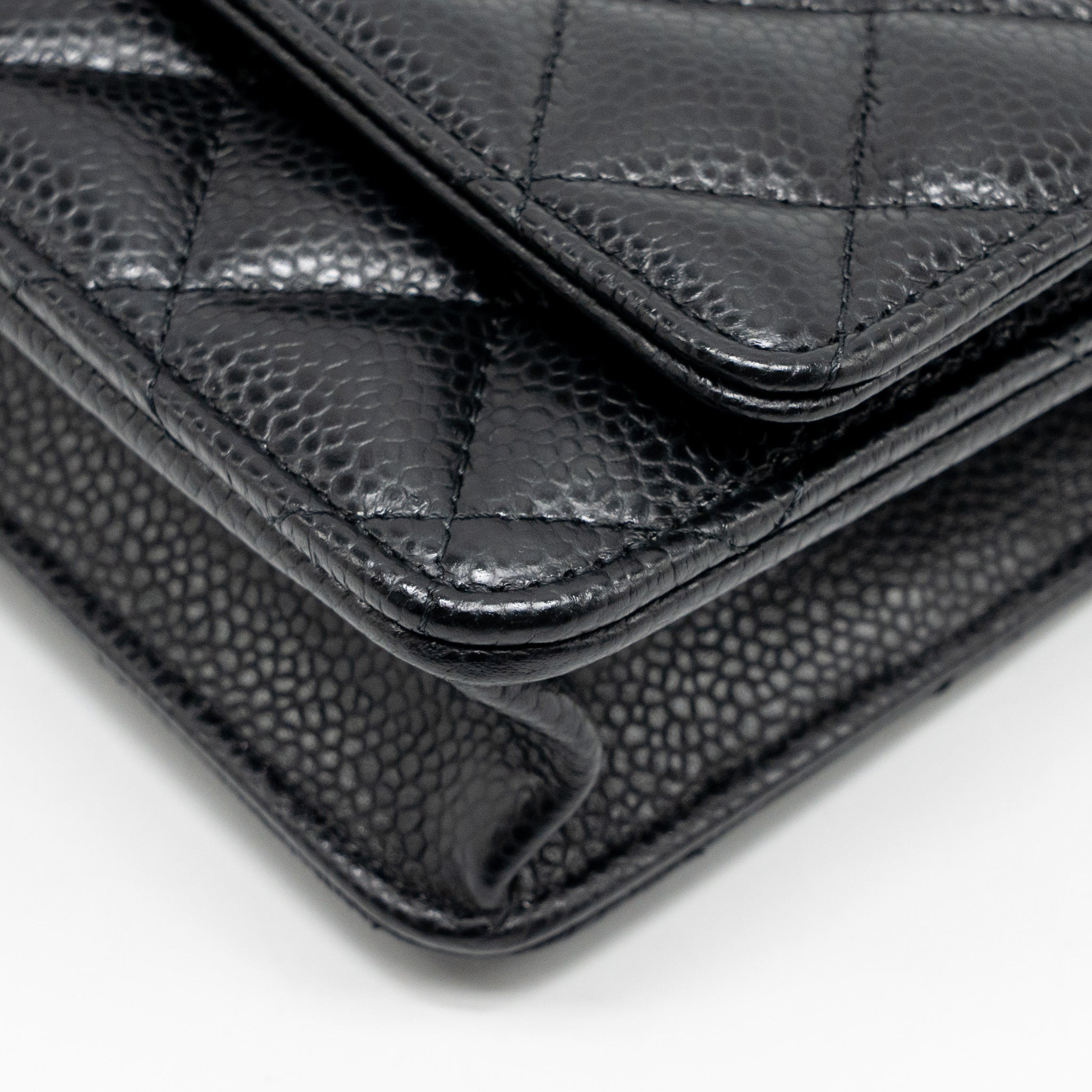 CHANEL CLASSIC WALLET ON CHAIN CAVIAR BLACK SHW (MICROCHIP)