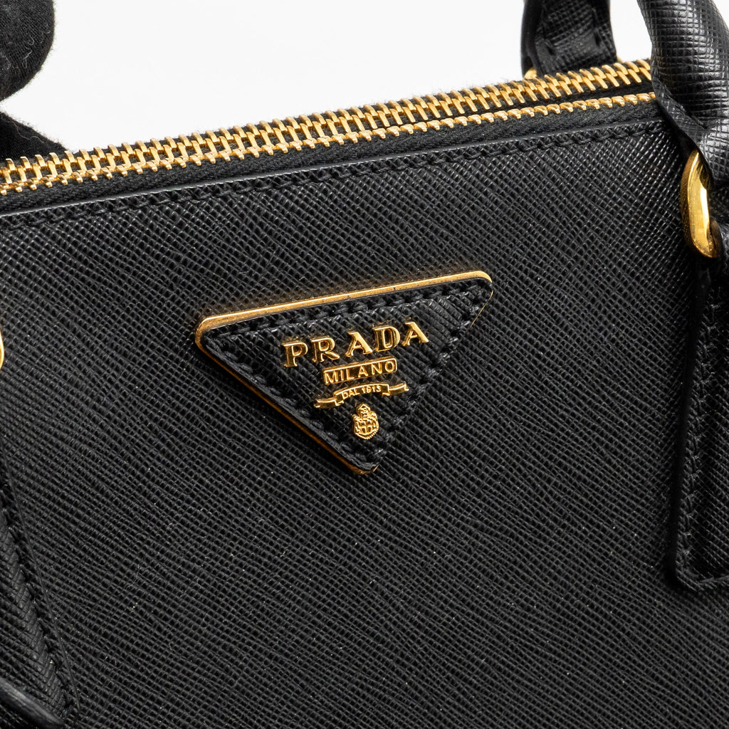 PRADA LARGE SAFFIANO TOTE BAG GALLERIA SAFFIANO LEATHER BLACK GHW