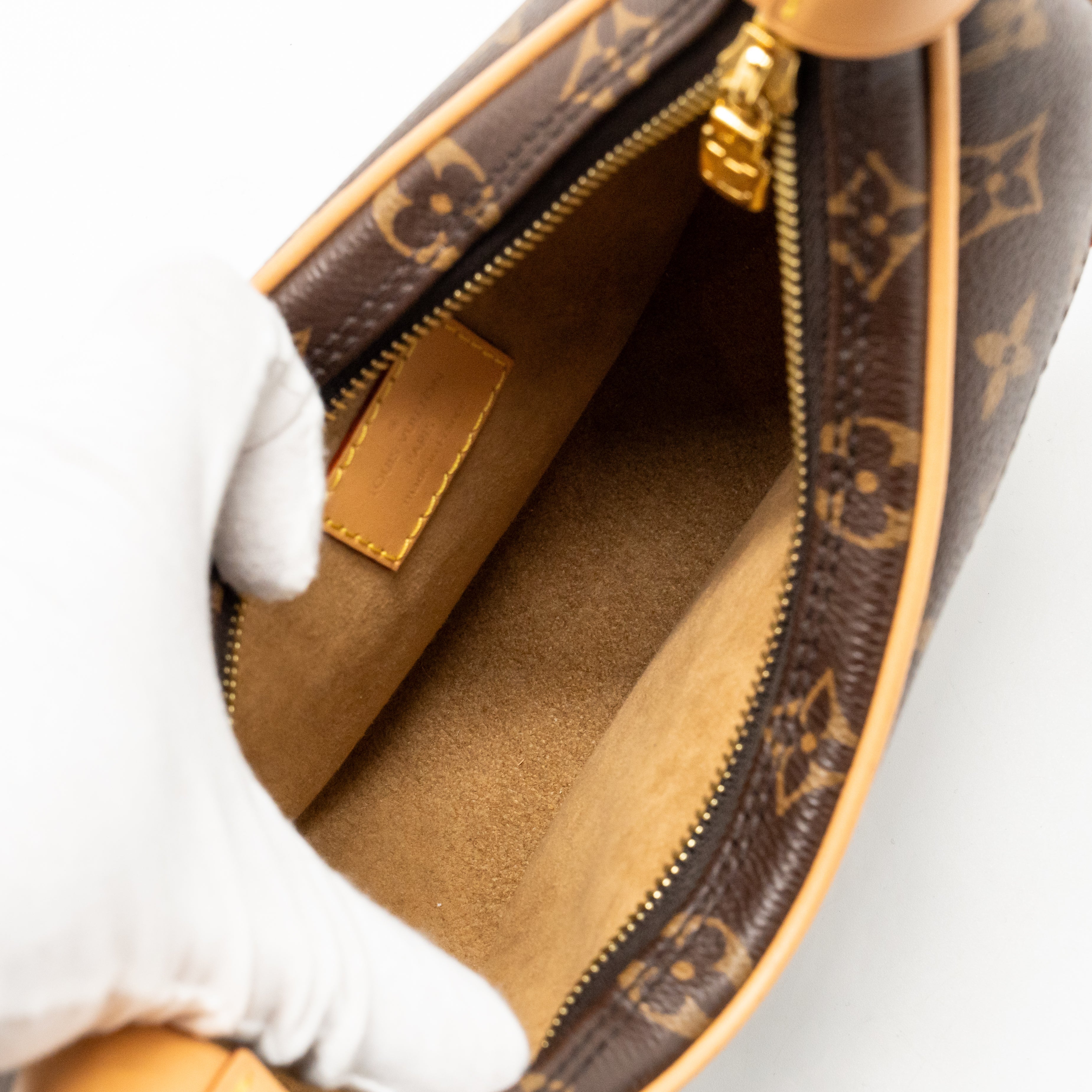 LOUIS VUITTON HALF-MOON LOOP BAGUETTE MONOGRAM CANVAS GHW