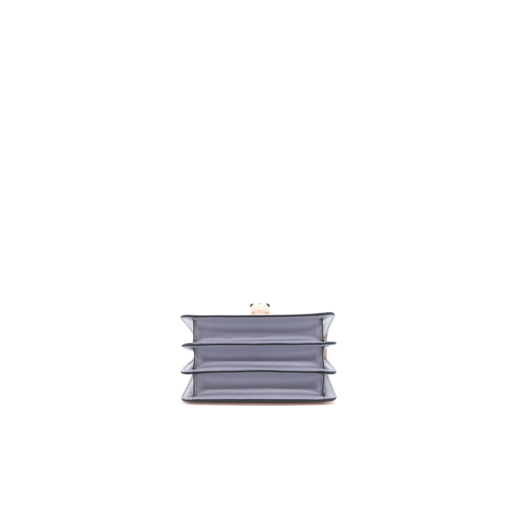 BVLGARI SERPENTI FOREVER TOP HANDLE BAG CALFSKIN CRYSTAL ROSE/GREY GHW