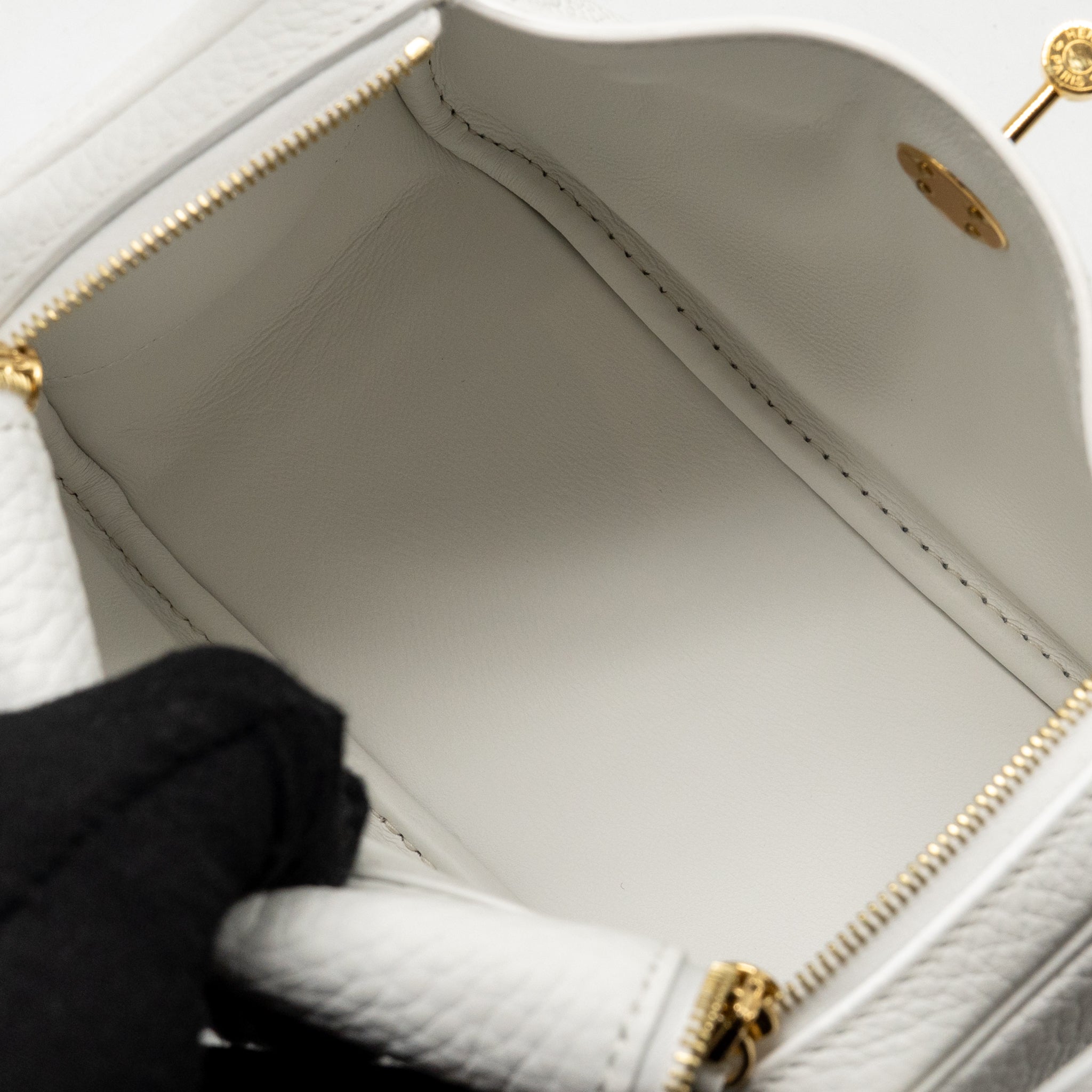 HERMES MINI LINDY II CLEMENCE NEW WHITE GHW