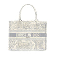 DIOR MEDIUM BOOK TOTE GREY TOILE DE JOUY EMBROIDERY