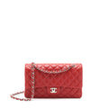 CHANEL CLASSIC DOUBLE FLAP BAG CAVIAR RED SHW