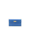 HERMES KELLY LONG WALLET EPSOM BLUE GHW