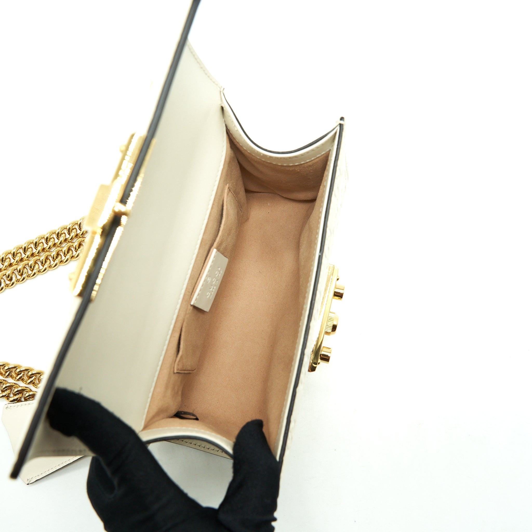 GUCCI SMALL PADLOCK WHITE GHW
