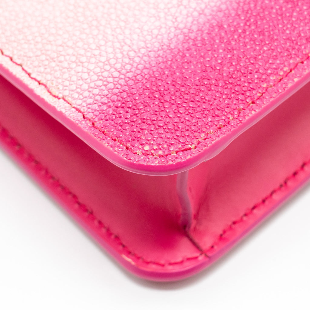 BVLGARI SERPENTI FOREVER BAG GALUCHAT IRIDESCENT PINK GHW