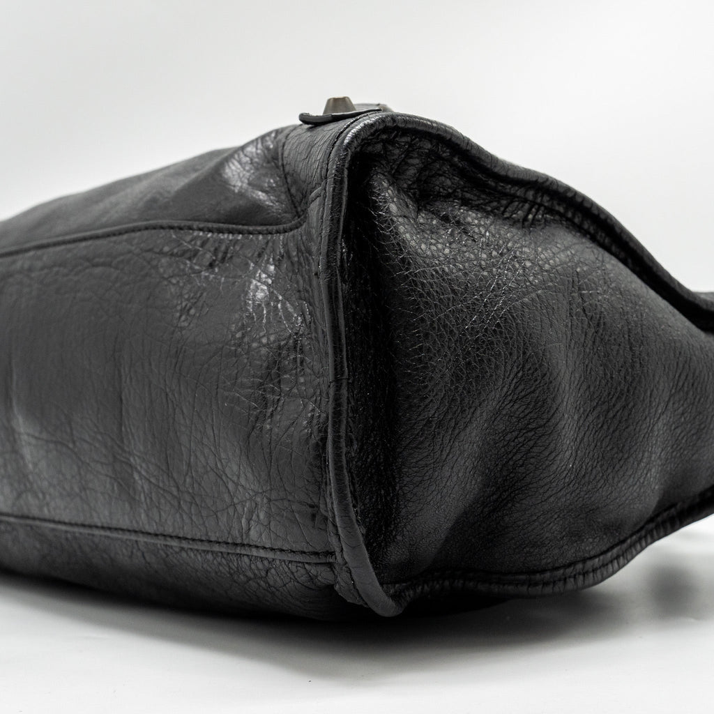 BALENCIAGA GIANT CITY BAG LEATHER BLACK RUTHENIUM HARDWARE