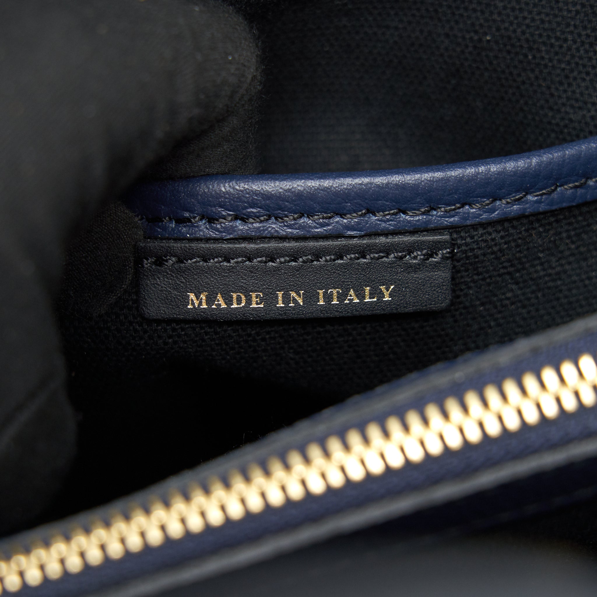 BURBERRY LEATHER/ CANVAS TOTE BAG NAVY