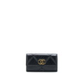 CHANEL 19 FLAP WALLET LAMBSKIN BLACK GHW