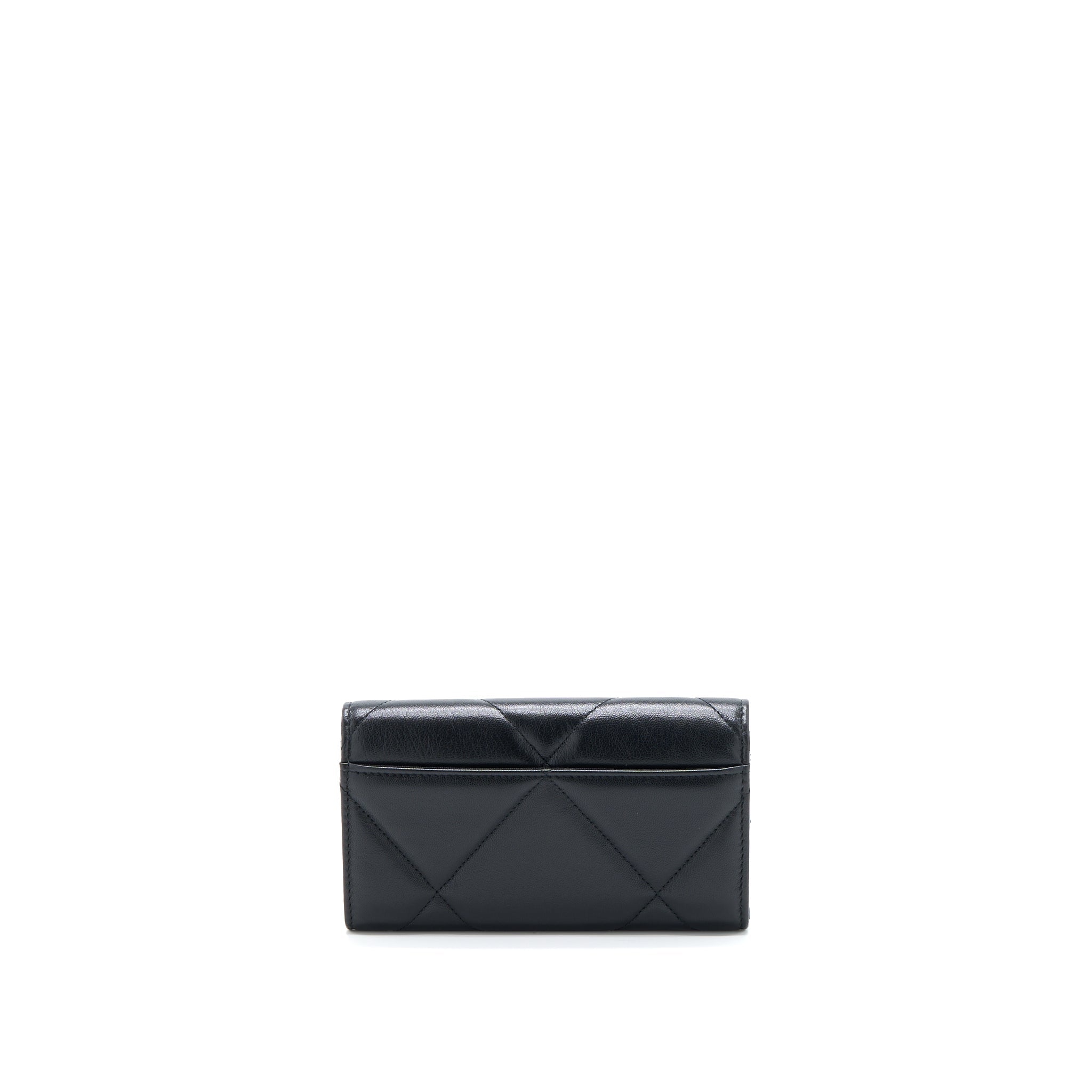 CHANEL 19 FLAP WALLET LAMBSKIN BLACK GHW
