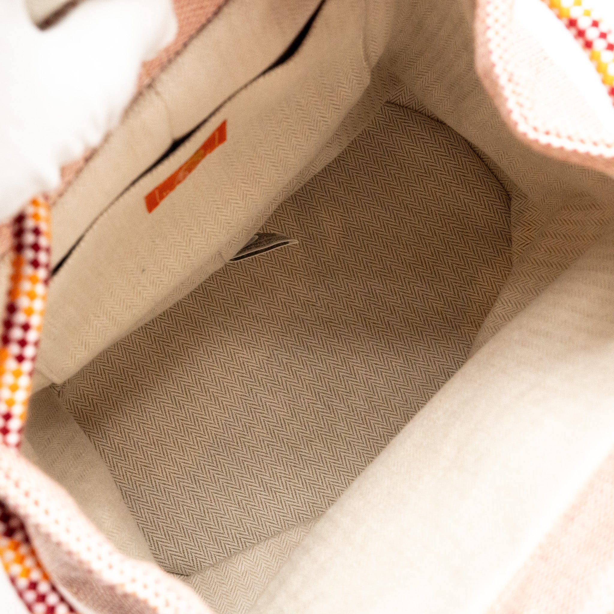 HERMES LES CABANES BACKPACK CANVAS PINK / ORANGE