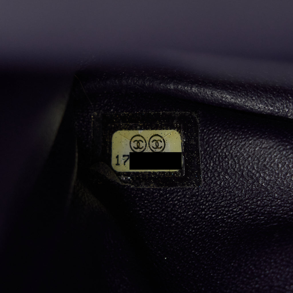 CHANEL 2.55 REISSUE 226 DOUBLE FLAP BAG FABRIC PURPLE RUTHENIUM SLIVER HARDWARE