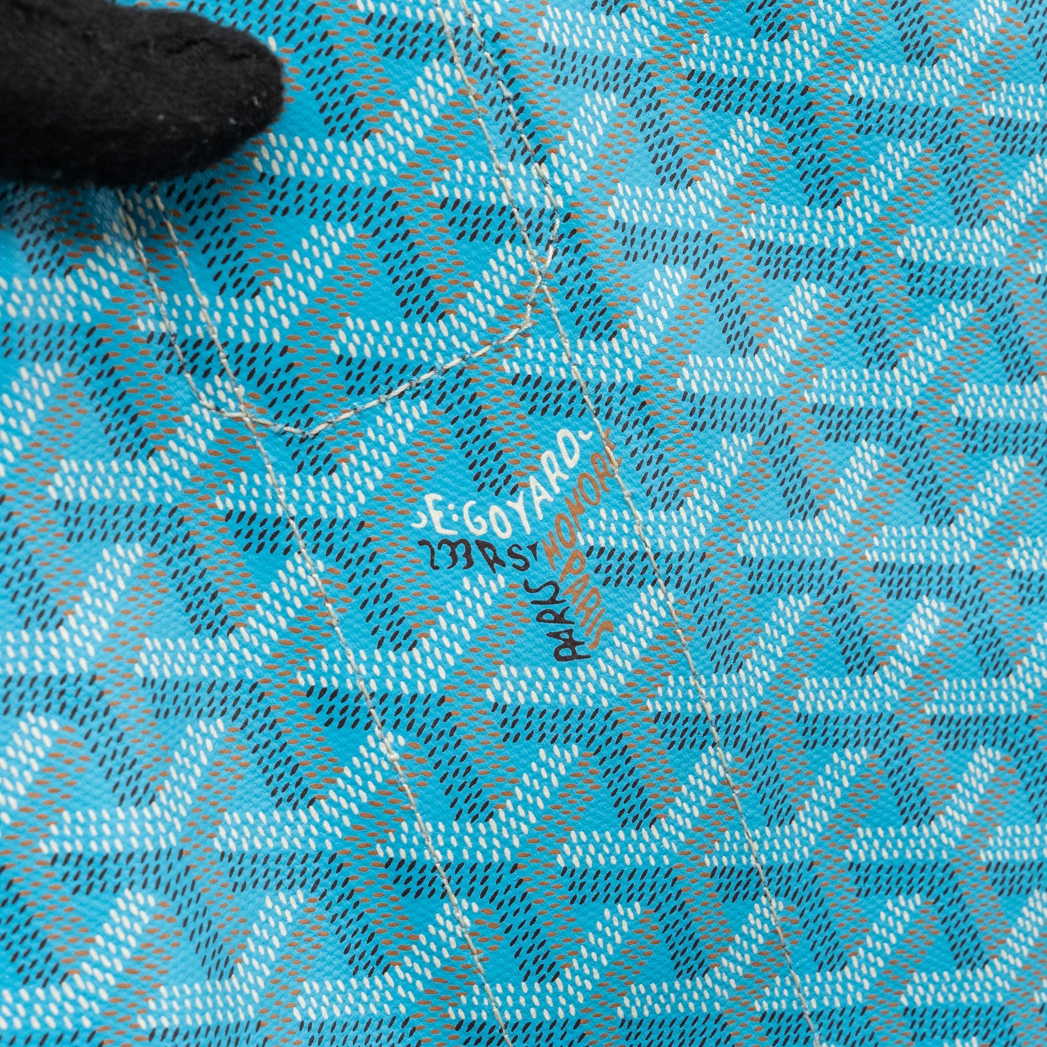 GOYARD BELHARRA BIARRITZ GOYARDLINE CANVAS LIGHT BLUE REVERSIBLE TOTE