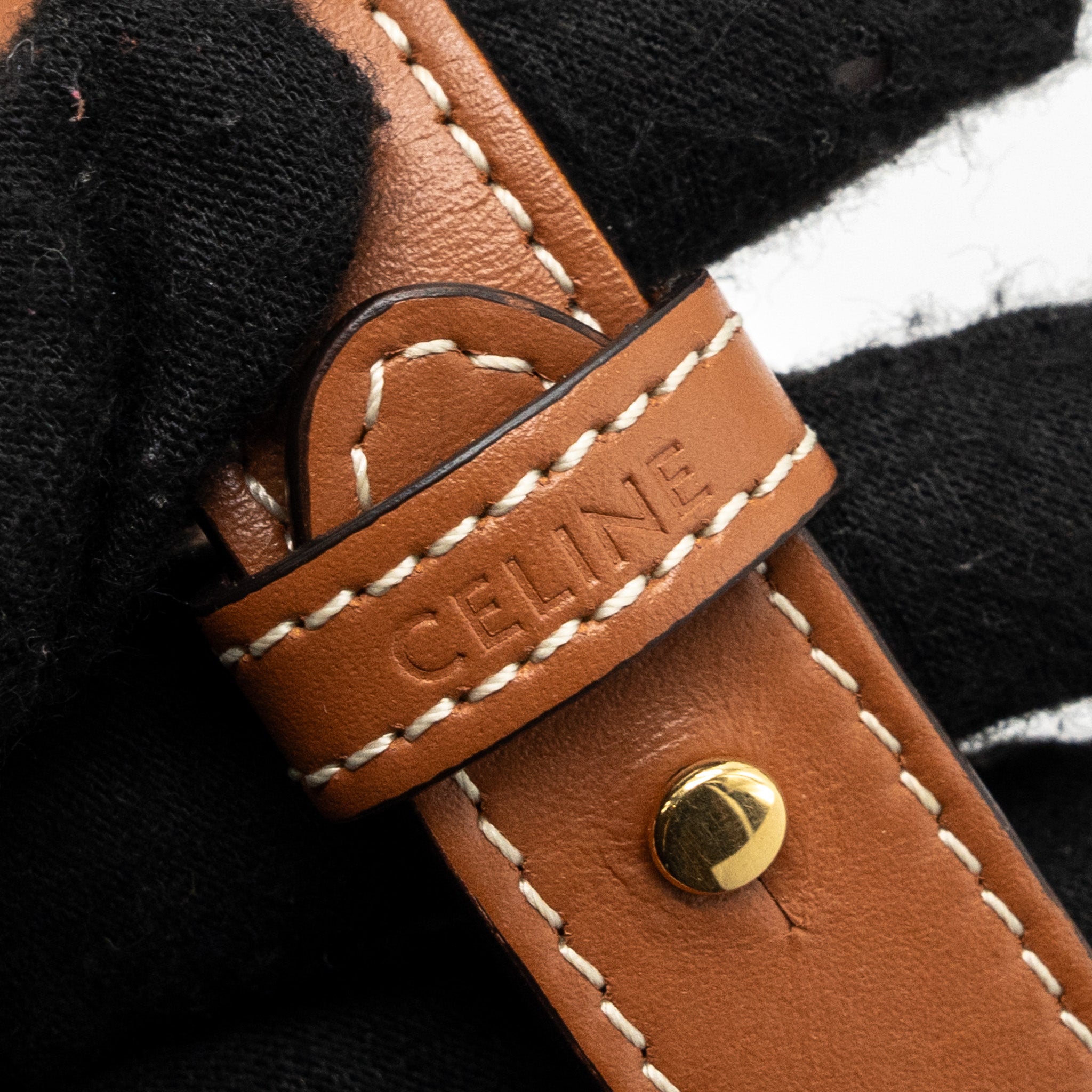 CELINE AVA BAG IN TRIOMPHE CANVAS AND CALFSKIN TAN
