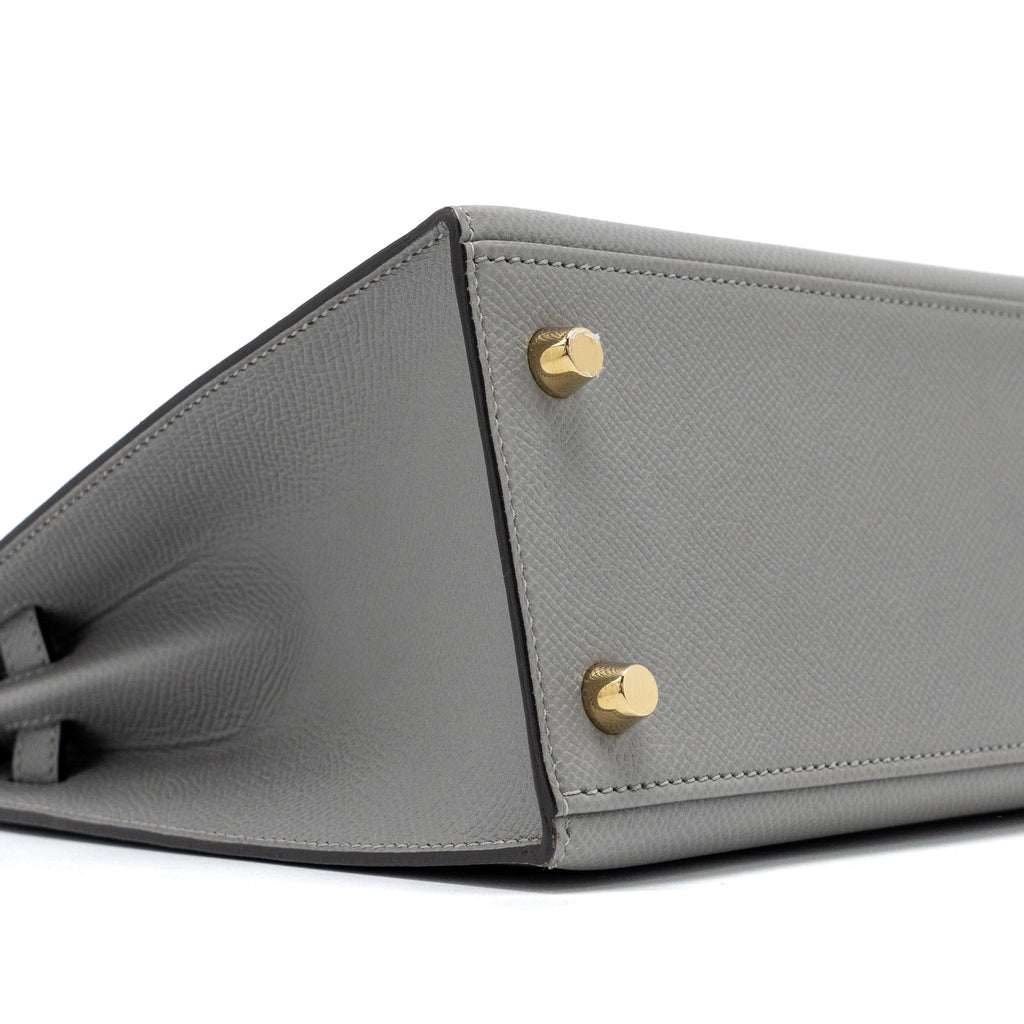 HERMES KELLY 25 SPECIAL ORDER EPSOM GRIS MOTTE / ROSE PURPLE GHW