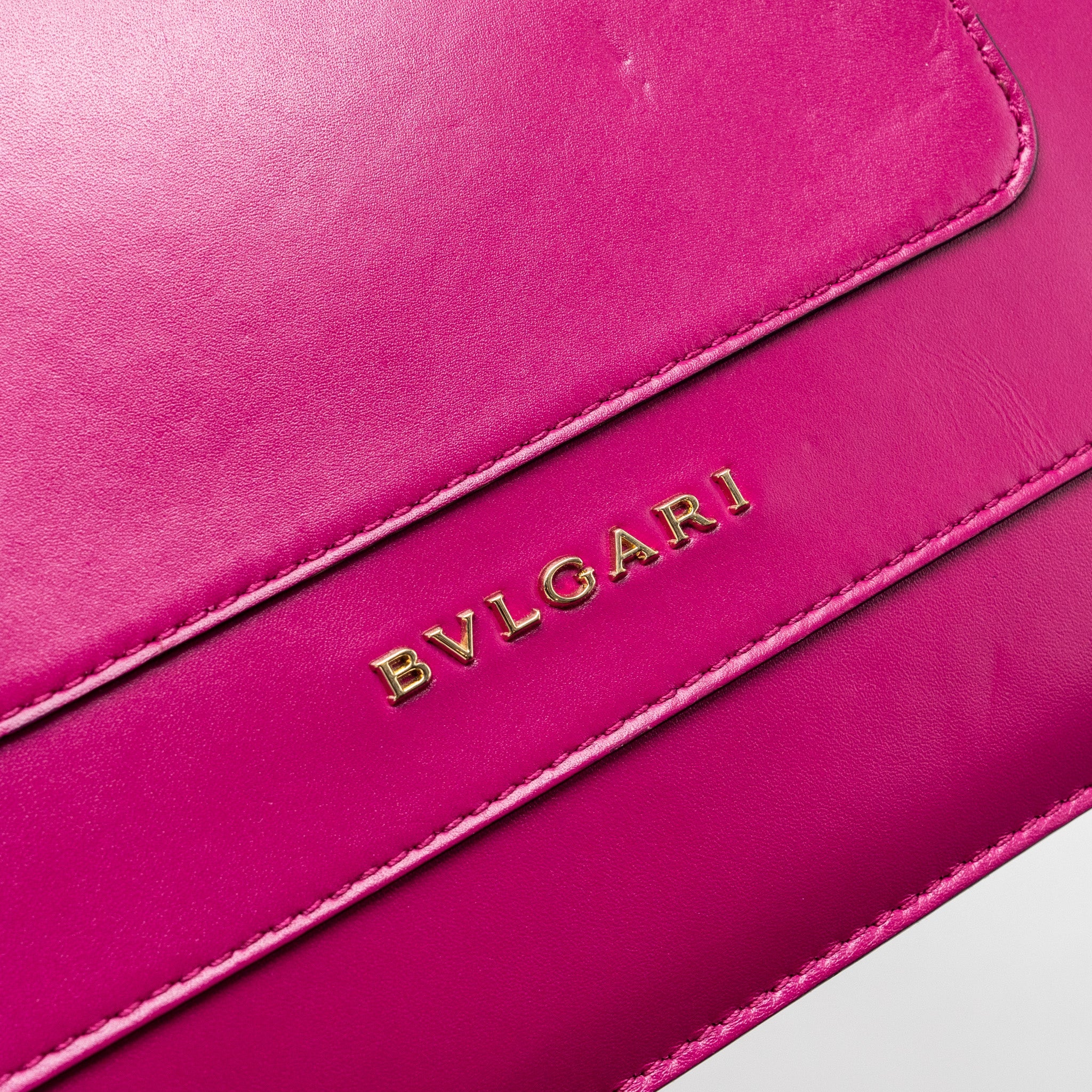 BVLGARI SERPENTI FOREVER FLAP BAG CALFSKIN DARK PINK GHW