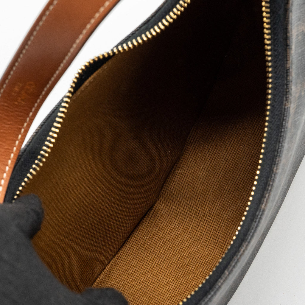 CELINE AVA BAG IN TRIOMPHE CANVAS AND CALFSKIN TAN