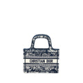 DIOR MINI BOOK TOTE LIMITED EDITION BLUE TOILE DE JOUY REVERSE EMBROIDERY