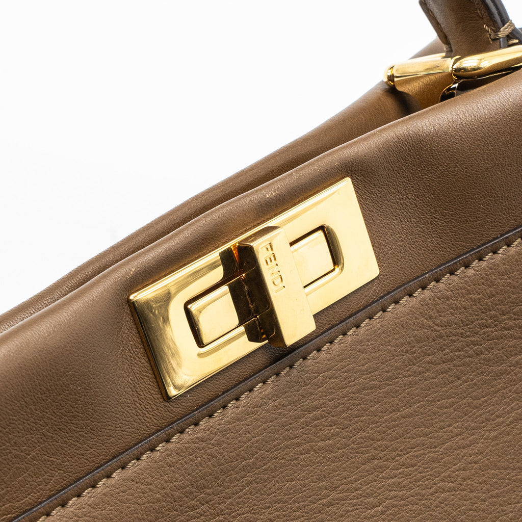 FENDI MEDIUM PEEKABOO BAG CALFSKIN TOBACO GHW
