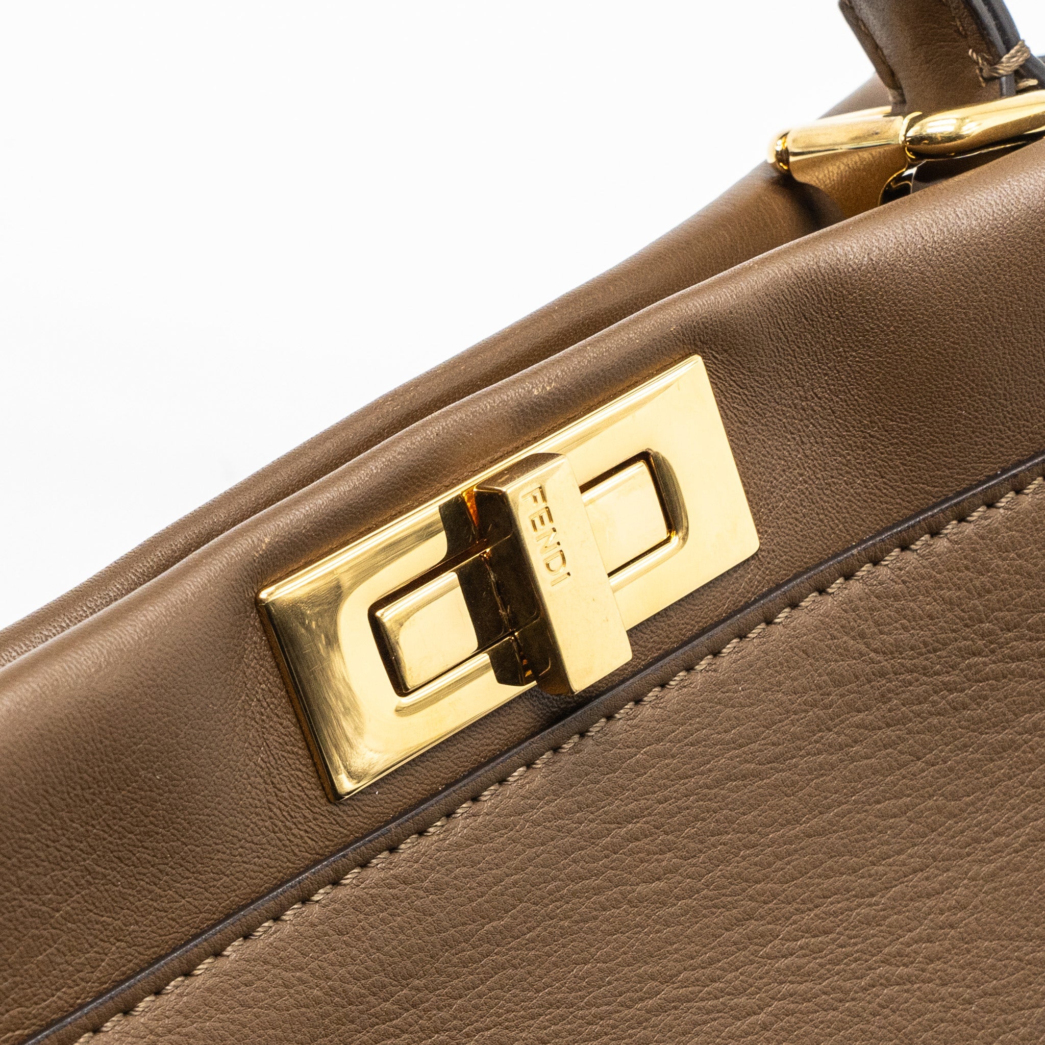 FENDI MEDIUM PEEKABOO BAG CALFSKIN TOBACO GHW