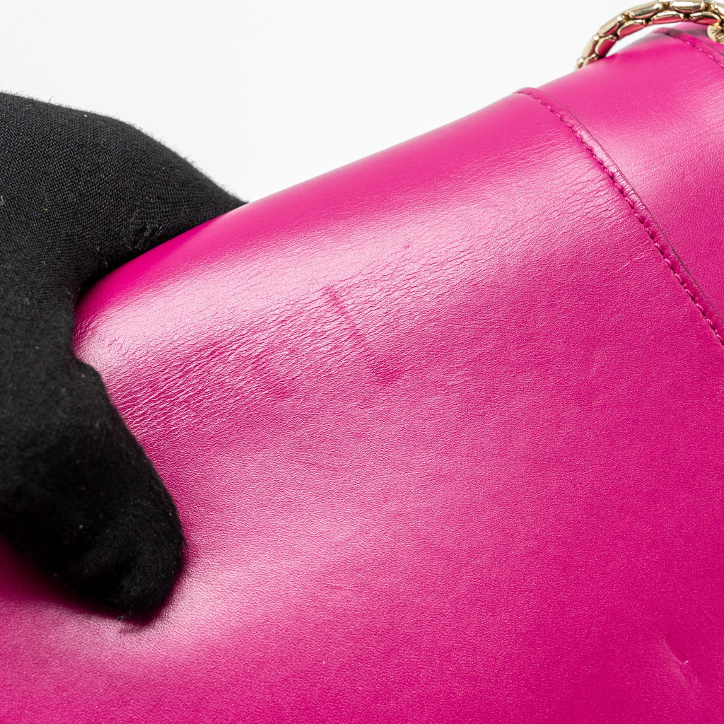 BVLGARI SERPENTI FOREVER FLAP BAG CALFSKIN DARK PINK GHW