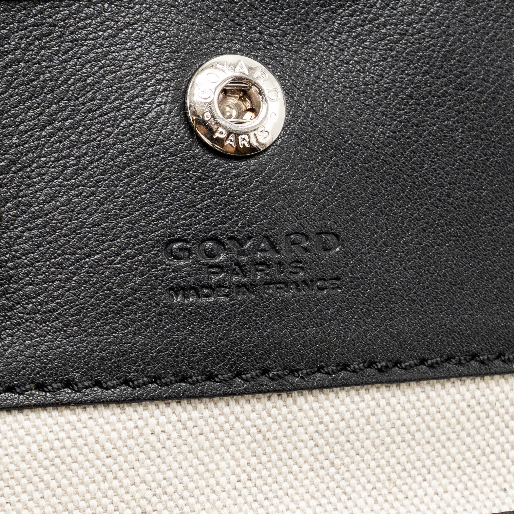 GOYARD SAINT LOUIS PM TOTE BAG GOYARDINE CANVAS/CALFSKIN BLACK