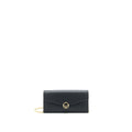 FENDI GRAINED CALFSKIN WALLET WITH CHAIN BLACK GHW