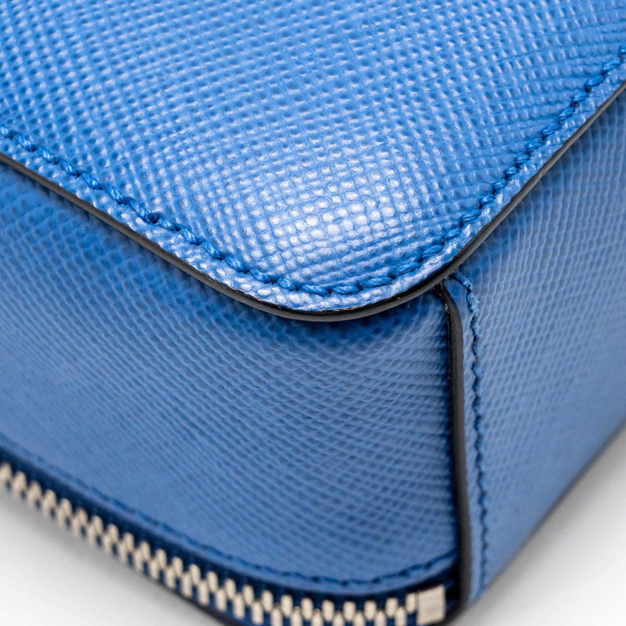 PRADA SAFFIANO BRIEFCASE AZZURRO SHW