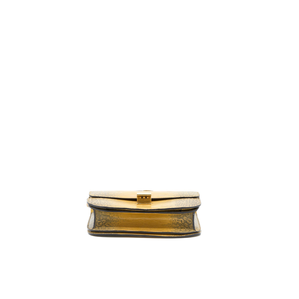 CELINE MEDIUM BOX LIZARD NATURAL BRUSHED GHW