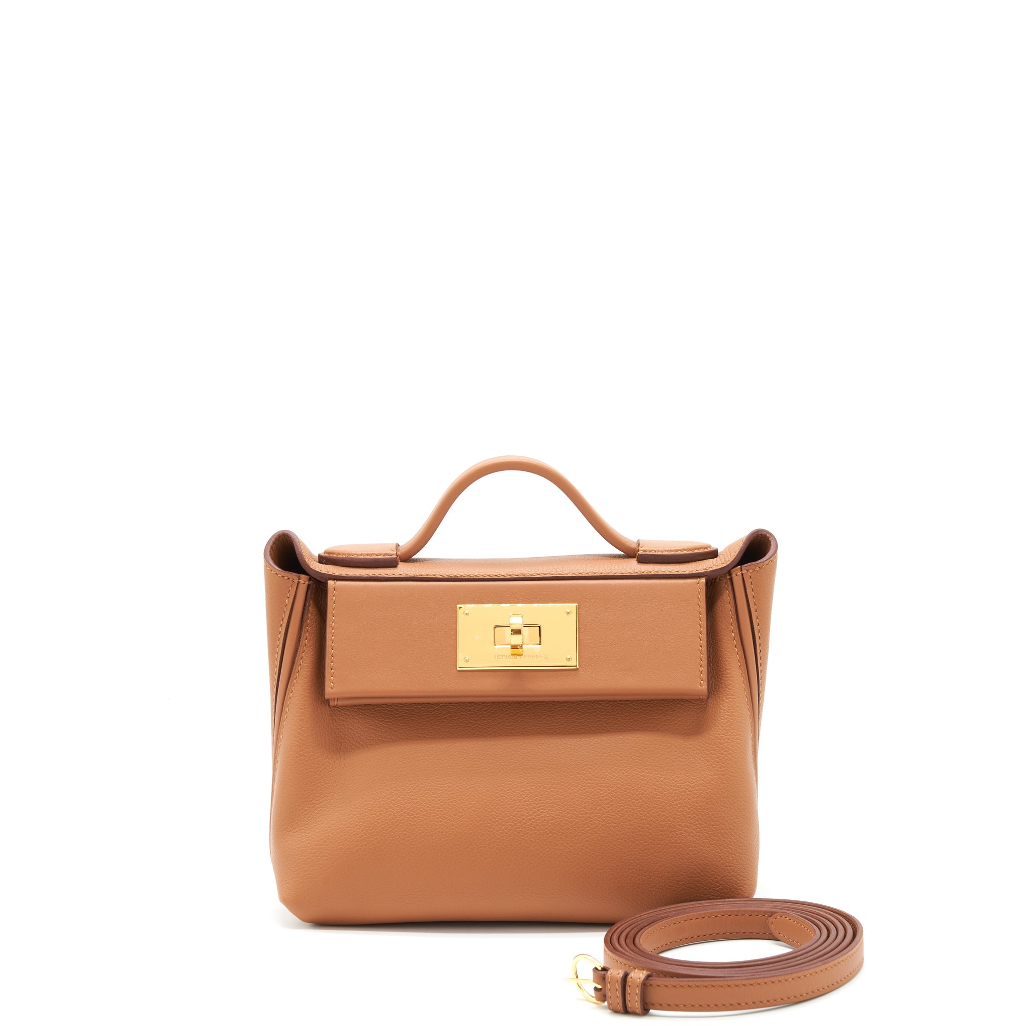 HERMES MINI 24/24 -21 BAG EVERCOLOUR AND SWIFT LEATHER GOLD GHW