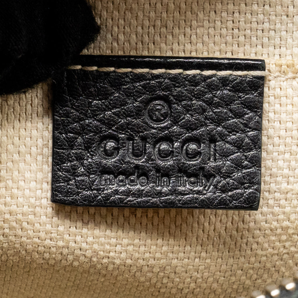 GUCCI SOHO DISCO CAMERA CROSSBODY BAG CALFSKIN BLACK LGHW