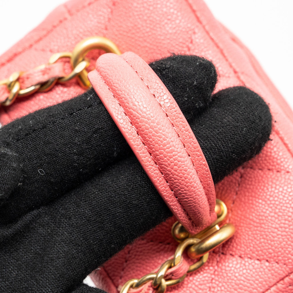 CHANEL TOP HANDLE MINI VANITY BAG CAVIAR PINK GHW