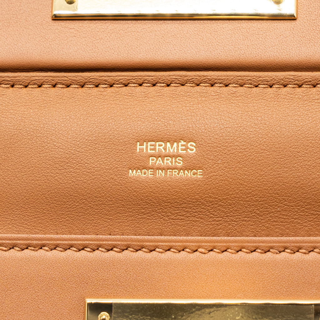 HERMES MINI 24/24 2424-21 BAG EVERCOLOR/ SWIFT GOLD GHW