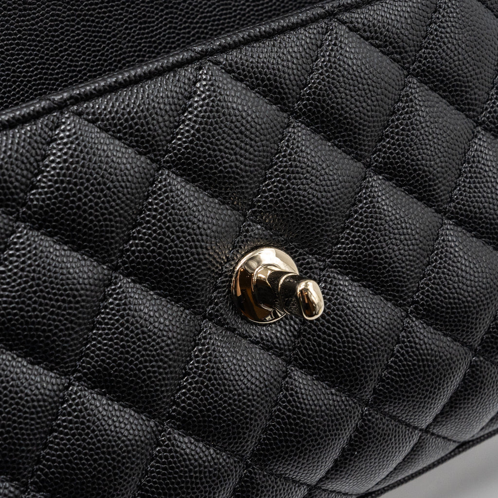 CHANEL SMALL COCO HANDLE CAVIAR BLACK LGHW (MICROCHIP)