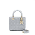 DIOR MEDIUM LADY DIOR LAMBSKIN GREY LGHW