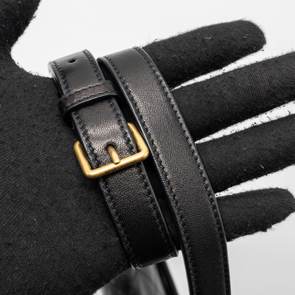 SAINT LAURENT GABY SATCHEL BAG LAMBSKIN BLACK GHW